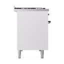 Nostalgie II 48 UP48FNMPWHB Freestanding Dual Fuel Range with 8 Sealed Burners with Griddle Double Oven with Triple Glass Door with Bronze knobs view 9