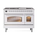 Nostalgie II Series 48 inch Freestanding Dual Fuel Range with Natural Gas, 8 Sealed Burners, Double Ovens, 5.02 cu. ft. Total Oven Capacity, Griddle, Convection Oven, Continuous Grates, Viewing Window, Storage Drawer, with Chrome Trim view 2