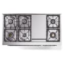 Nostalgie II 48 UP48FNMPWHC Freestanding Dual Fuel Range with 8 Sealed Burners with Griddle Double Oven with Triple Glass Door with Chrome knobs view 8