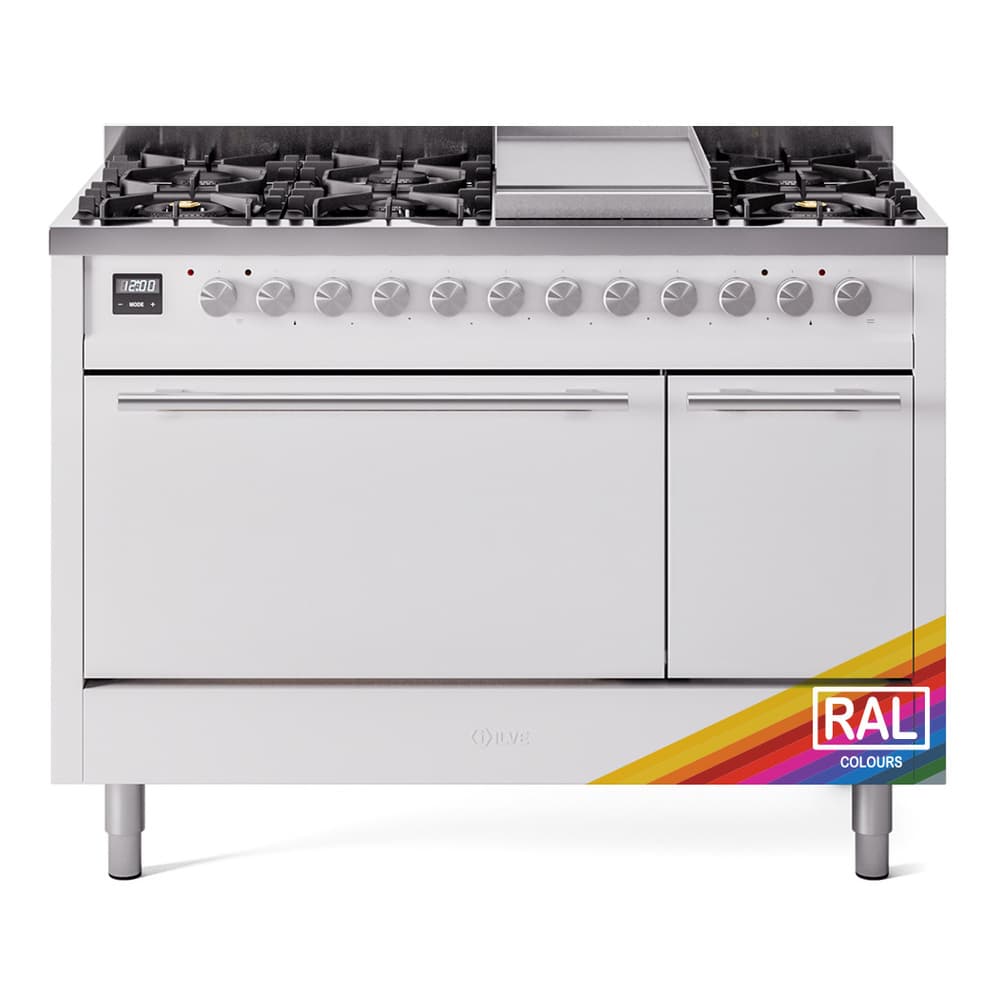 Professional Plus II 48 UP48FQMPRA Freestanding Dual Fuel Range with 8 Sealed Burners with Griddle Double Oven with Solid Door with Stainless Steel knobs