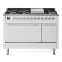 Professional Plus II 48 UP48FQMPWH Freestanding Dual Fuel Range with 8 Sealed Burners with Griddle Double Oven with Solid Door with Stainless Steel knobs view 1