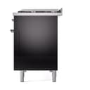 Nostalgie II 48 UP48FQNMPBKC Freestanding Dual Fuel Range with 8 Sealed Burners with Griddle Double Oven with Solid Door with Chrome knobs view 5