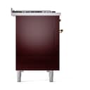Nostalgie II 48 UP48FQNMPBUG Freestanding Dual Fuel Range with 8 Sealed Burners with Griddle Double Oven with Solid Door with Brass knobs view 4