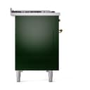 Nostalgie II 48 UP48FQNMPEGG Freestanding Dual Fuel Range with 8 Sealed Burners with Griddle Double Oven with Solid Door with Brass knobs view 4