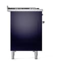 Nostalgie II 48 UP48FQNMPMBC Freestanding Dual Fuel Range with 8 Sealed Burners with Griddle Double Oven with Solid Door with Chrome knobs view 4