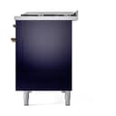 Nostalgie II 48 UP48FQNMPMBG Freestanding Dual Fuel Range with 8 Sealed Burners with Griddle Double Oven with Solid Door with Brass knobs view 5