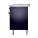 Nostalgie II 48 UP48FQNMPMBP Freestanding Dual Fuel Range with 8 Sealed Burners with Griddle Double Oven with Solid Door with Copper knobs view 5