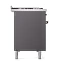 Nostalgie II 48 UP48FQNMPMGB Freestanding Dual Fuel Range with 8 Sealed Burners with Griddle Double Oven with Solid Door with Bronze knobs view 4