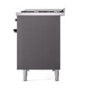 Nostalgie II 48 UP48FQNMPMGB Freestanding Dual Fuel Range with 8 Sealed Burners with Griddle Double Oven with Solid Door with Bronze knobs view 5