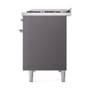 Nostalgie II 48 UP48FQNMPMGC Freestanding Dual Fuel Range with 8 Sealed Burners with Griddle Double Oven with Solid Door with Chrome knobs view 5