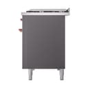 Nostalgie II 48 UP48FQNMPMGP Freestanding Dual Fuel Range with 8 Sealed Burners with Griddle Double Oven with Solid Door with Copper knobs view 5
