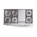 Nostalgie II 48 UP48FQNMPRAC Freestanding Dual Fuel Range with 8 Sealed Burners with Griddle Double Oven with Solid Door with Chrome knobs view 3