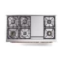 Nostalgie II 48 UP48FQNMPRAP Freestanding Dual Fuel Range with 8 Sealed Burners with Griddle Double Oven with Solid Door with Copper knobs view 3