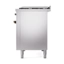 Nostalgie II 48 UP48FQNMPSSB Freestanding Dual Fuel Range with 8 Sealed Burners with Griddle Double Oven with Solid Door with Bronze knobs view 5