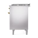 Nostalgie II 48 UP48FQNMPSSG Freestanding Dual Fuel Range with 8 Sealed Burners with Griddle Double Oven with Solid Door with Brass knobs view 5