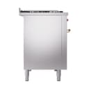 Nostalgie II 48 UP48FQNMPSSP Freestanding Dual Fuel Range with 8 Sealed Burners with Griddle Double Oven with Solid Door with Copper knobs view 4