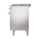 Nostalgie II 48 UP48FQNMPSSP Freestanding Dual Fuel Range with 8 Sealed Burners with Griddle Double Oven with Solid Door with Copper knobs view 5