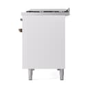 Nostalgie II 48 UP48FQNMPWHB Freestanding Dual Fuel Range with 8 Sealed Burners with Griddle Double Oven with Solid Door with Bronze knobs view 5