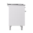 Nostalgie II 48 UP48FQNMPWHC Freestanding Dual Fuel Range with 8 Sealed Burners with Griddle Double Oven with Solid Door with Chrome knobs view 4