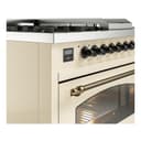 Nostalgie II 48 UP48FSNMPAWB Freestanding Dual Fuel Range with 5 Sealed Burners with Griddle and French Top Double Oven with Triple Glass Door with Bronze knobs view 7