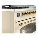 Nostalgie II 48 UP48FSNMPAWG Freestanding Dual Fuel Range with 5 Sealed Burners with Griddle and French Top Double Oven with Triple Glass Door with Brass knobs view 7