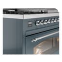 Nostalgie II 48 UP48FSNMPBGC Freestanding Dual Fuel Range with 5 Sealed Burners with Griddle and French Top Double Oven with Triple Glass Door with Chrome knobs view 7
