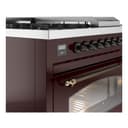 Nostalgie II 48 UP48FSNMPBUB Freestanding Dual Fuel Range with 5 Sealed Burners with Griddle and French Top Double Oven with Triple Glass Door with Bronze knobs view 7