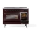 Nostalgie II 48 UP48FSNMPBUB Freestanding Dual Fuel Range with 5 Sealed Burners with Griddle and French Top Double Oven with Triple Glass Door with Bronze knobs view 5