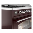 Nostalgie II 48 UP48FSNMPBUC Freestanding Dual Fuel Range with 5 Sealed Burners with Griddle and French Top Double Oven with Triple Glass Door with Chrome knobs view 7