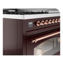 Nostalgie II 48 UP48FSNMPBUP Freestanding Dual Fuel Range with 5 Sealed Burners with Griddle and French Top Double Oven with Triple Glass Door with Copper knobs view 7