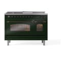 Nostalgie II 48 UP48FSNMPEGB Freestanding Dual Fuel Range with 5 Sealed Burners with Griddle and French Top Double Oven with Triple Glass Door with Bronze knobs view 2