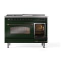 Nostalgie II 48 UP48FSNMPEGB Freestanding Dual Fuel Range with 5 Sealed Burners with Griddle and French Top Double Oven with Triple Glass Door with Bronze knobs view 5