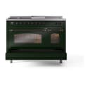 Nostalgie II 48 UP48FSNMPEGB Freestanding Dual Fuel Range with 5 Sealed Burners with Griddle and French Top Double Oven with Triple Glass Door with Bronze knobs view 6