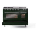 Nostalgie II 48 UP48FSNMPEGC Freestanding Dual Fuel Range with 5 Sealed Burners with Griddle and French Top Double Oven with Triple Glass Door with Chrome knobs view 6