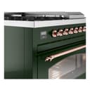 Nostalgie II 48 UP48FSNMPEGP Freestanding Dual Fuel Range with 5 Sealed Burners with Griddle and French Top Double Oven with Triple Glass Door with Copper knobs view 7