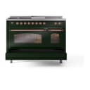 Nostalgie II 48 UP48FSNMPEGP Freestanding Dual Fuel Range with 5 Sealed Burners with Griddle and French Top Double Oven with Triple Glass Door with Copper knobs view 6