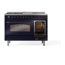 Nostalgie II 48 UP48FSNMPMBB Freestanding Dual Fuel Range with 5 Sealed Burners with Griddle and French Top Double Oven with Triple Glass Door with Bronze knobs view 5