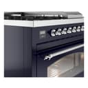Nostalgie II 48 UP48FSNMPMBC Freestanding Dual Fuel Range with 5 Sealed Burners with Griddle and French Top Double Oven with Triple Glass Door with Chrome knobs view 7
