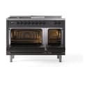 Nostalgie II 48 UP48FSNMPMGB Freestanding Dual Fuel Range with 5 Sealed Burners with Griddle and French Top Double Oven with Triple Glass Door with Bronze knobs view 3