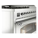 Nostalgie II 48 UP48FSNMPSSC Freestanding Dual Fuel Range with 5 Sealed Burners with Griddle and French Top Double Oven with Triple Glass Door with Chrome knobs view 7