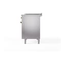 Nostalgie II 48 UP48FSNMPSSG Freestanding Dual Fuel Range with 5 Sealed Burners with Griddle and French Top Double Oven with Triple Glass Door with Brass knobs view 10