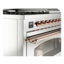 Nostalgie II 48 UP48FSNMPSSP Freestanding Dual Fuel Range with 5 Sealed Burners with Griddle and French Top Double Oven with Triple Glass Door with Copper knobs view 7