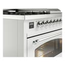 Nostalgie II 48 UP48FSNMPWHC Freestanding Dual Fuel Range with 5 Sealed Burners with Griddle and French Top Double Oven with Triple Glass Door with Chrome knobs view 7