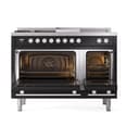 Professional Plus II 48 UP48FSQMPBK Freestanding Dual Fuel Range with 5 Sealed Burners with Griddle and French Top Double Oven with Solid Door with Stainless Steel knobs view 2