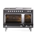 Professional Plus II 48 UP48FSQMPMG Freestanding Dual Fuel Range with 5 Sealed Burners with Griddle and French Top Double Oven with Solid Door with Stainless Steel knobs view 2