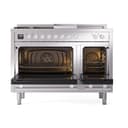 Professional Plus II 48 UP48FSQMPSS Freestanding Dual Fuel Range with 5 Sealed Burners with Griddle and French Top Double Oven with Solid Door view 2