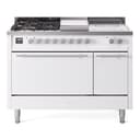 Professional Plus II 48 UP48FSQMPWH Freestanding Dual Fuel Range with 5 Sealed Burners with Griddle and French Top Double Oven with Solid Door with Stainless Steel knobs view 1
