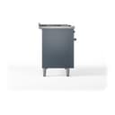 Nostalgie II 48 UP48FSQNMPBGB Freestanding Dual Fuel Range with 5 Sealed Burners with Griddle and French Top Double Oven with Solid Door with Bronze knobs view 4
