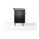 Nostalgie II 48 UP48FSQNMPBKC Freestanding Dual Fuel Range with 5 Sealed Burners with Griddle and French Top Double Oven with Solid Door with Chrome knobs view 4