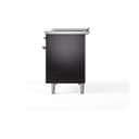 Nostalgie II 48 UP48FSQNMPBKP Freestanding Dual Fuel Range with 5 Sealed Burners with Griddle and French Top Double Oven with Solid Door with Copper knobs view 5